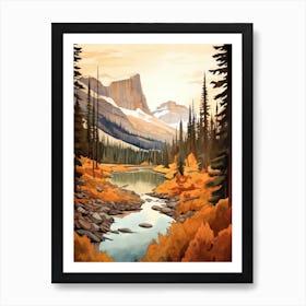 Autumn National Park Painting Yoho National Park British Columbia Canada 3 Art Print
