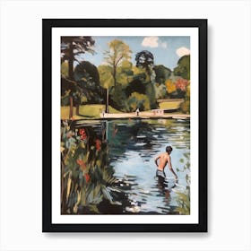 Wild Swimming At Hampstead Heath London 1 Art Print