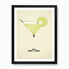 Mid Century Modern Margarita Floral Infusion Cocktail 3 Art Print