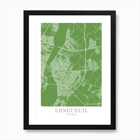 Longueuil City Map Art Print