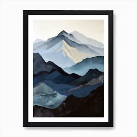 Luminous Legacy: Minimalist Mountains Art Print