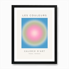 Les Couleurs | 02 - Blue Green And Pink Gradient Aura Art Print