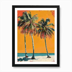 Palm Trees On The Beach Art Print