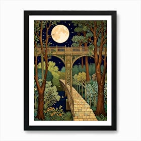 William Morris Bridge In The Woods Art Print