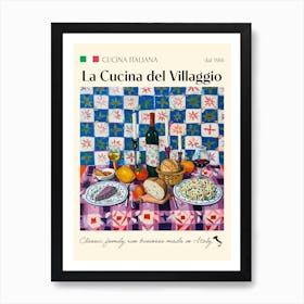 La Cucina Del Villaggio Trattoria Italian Poster Food Kitchen Art Print