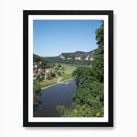 View of the Elbe valley from the Kleine Bastei in Saxon Switzerland Art Print