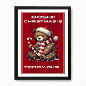 Grumpy Bear in Lights Art Print