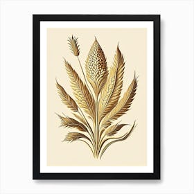 Wheat Leaf Vintage Botanical Art Print