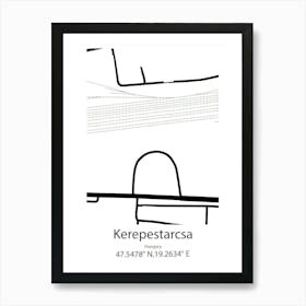 Kerepestarcsa,Hungary Minimalist Map Art Print