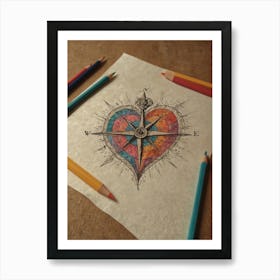 Heart Compass 8 Art Print