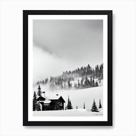 Steamboat, Usa Black And White Skiing Poster Art Print