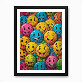 Smiley Faces Greeting Card Art Print