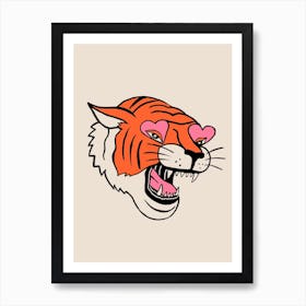 Tiger Heart Eyes Art Print