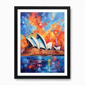 Opera House Sydney IV, Modern Abstract Brush Style Vibrant Painting Art Print