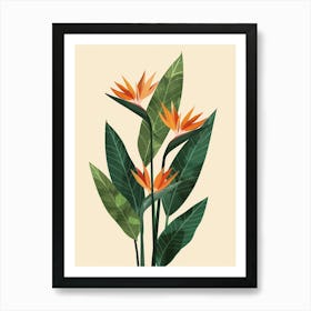 Bird Of Paradise Plant Minimalist Illustration 5 Art Print