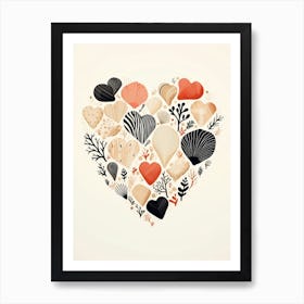 Cream Detailed Shell Heart Illustration 2 Affiche