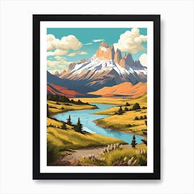 Patagonia 2 Vintage Travel Illustration Art Print