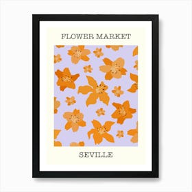 Flower Market Seville  Art Print