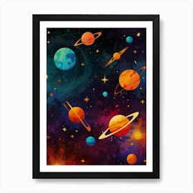 Planets in space 1 Art Print