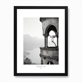 Poster Of Ravello, Italy, Black And White Analogue Photography 4 Art Print