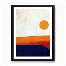 Sunset,Minimalism, Boho, Mid Centure Art Print