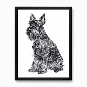 Giant Schnauzer Line Sketch 2 Art Print