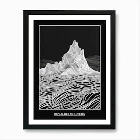 Ben Alder Mountain Line Drawing 4 Poster Art Print