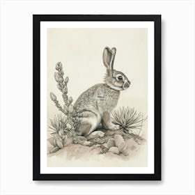 Tan Rabbit Drawing 2 Art Print