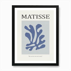 Inspired by Matisse - Blue Flower 01 Art Print