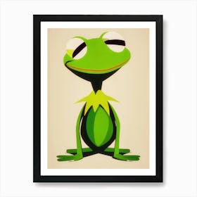 Frog Portrait - Inspired By Kermit The Frog Art Print