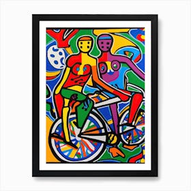 Triathlon In The Style Of Matisse 1 Art Print