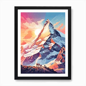 Mountain At Sunset Art Print