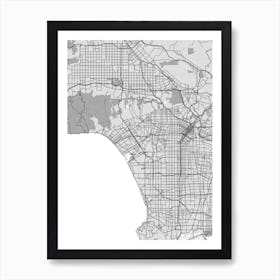 Los Angeles City Map Art Print