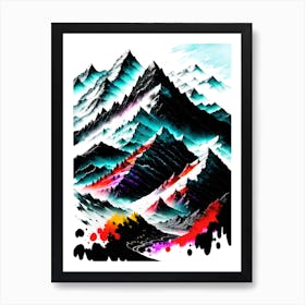 Abstract Mountain Painting Art Print