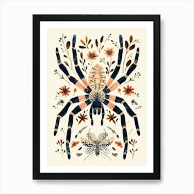 Colourful Insect Illustration Tarantula 12 Art Print
