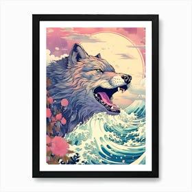 Wolf In The Sea 1 Art Print