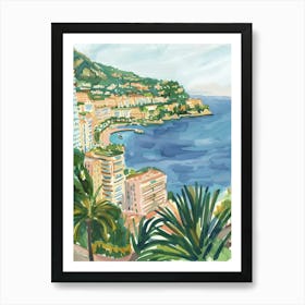 Travel Poster Happy Places Monaco 3 Art Print