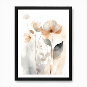 Watercolor abstract Flowers Art Print