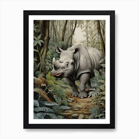 Rhino Exploring The Forest 3 Art Print