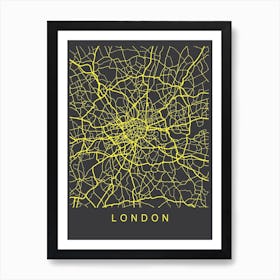 London Map Neon Art Print