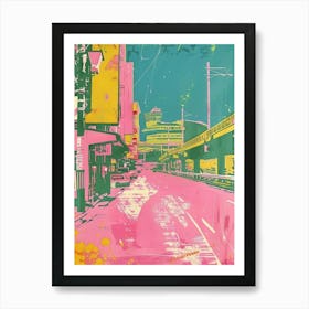 Tohoku Region Japan Duotone Silkscreen 2 Art Print