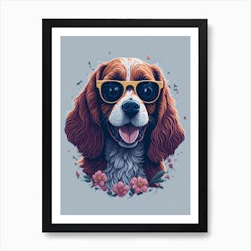 Dog With Sunglasses 1 Art Print