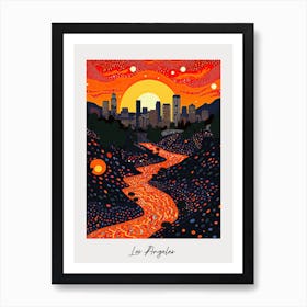 Poster Of Los Angeles, Illustration In The Style Of Pop Art 4 Art Print