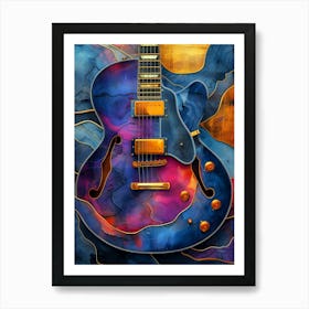 Electric Guitar music art 1 Art Print