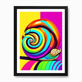 Snail With Colourful Background Pop Art Art Print