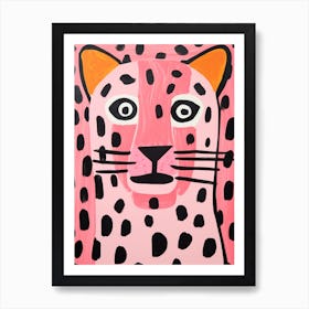 Pink Polka Dot Tiger 3 Art Print