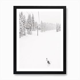 Skiier On Hill Art Print