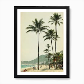 Haeundae Beach Busan South Korea Vintage Affiche