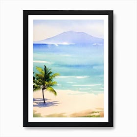 Seminyak Beach, Bali, Indonesia Watercolour Art Print