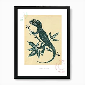 Lizard In The Leaves Bold Block 3 Poster Art Print